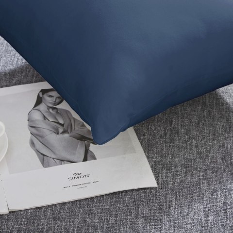 Poszewka satynowa 40x40 granatowa jednobarwna I24