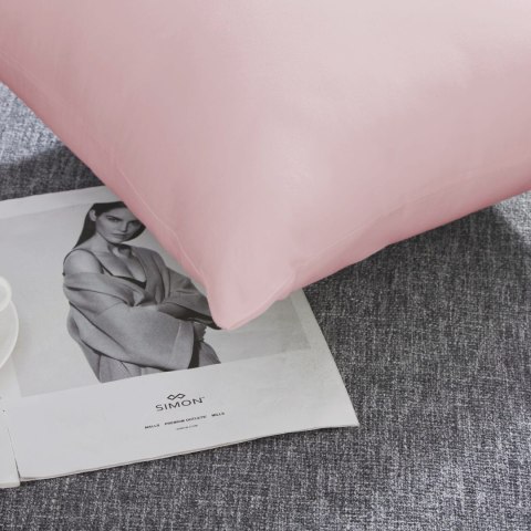 Poszewka satynowa 40x40 pudrowa różowa jednobarwna I24