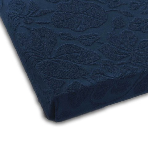 Prześcieradło frotte bez gumki 155x205 Tulipan 6 granatowe 2732/NE-020T żakardowe Zwoltex