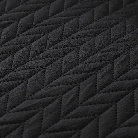 Narzuta kapa pikowana 240x220 welurowa czarna Moxie