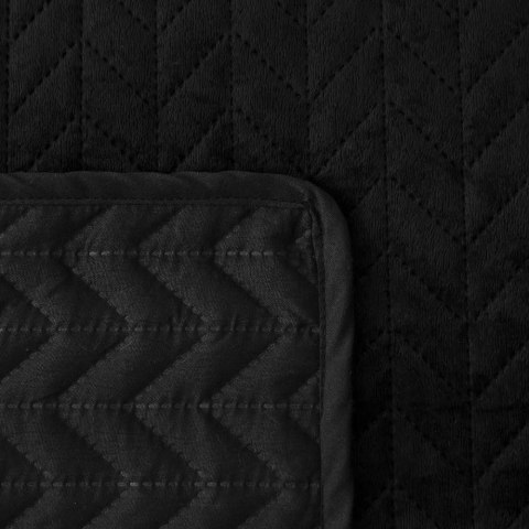 Narzuta kapa pikowana 240x220 welurowa czarna Moxie