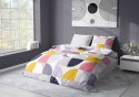 Pościel satynowa 220x200 Milargo Verde 008 biała szara kolorowa geometria Faro