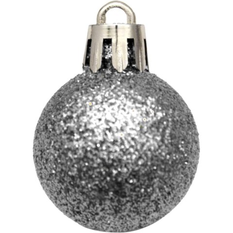 BOMBKA DEKORACYJNA PLASTIKOWA BEZPIECZNA CZUBEK 54 ELEMENTY SREBRNY