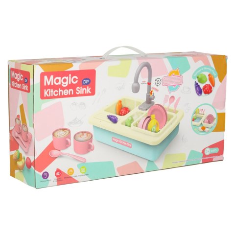 Zlewozmywak zlew do mycia naczyń dla dzieci z akcesoriami leci woda niebieski