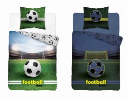 Pościel świecąca w ciemności 140x200 Piłka nożna biała czarna zielona 5206 A Fluo 40