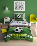 Pościel świecąca w ciemności 140x200 Piłka nożna biała czarna zielona 5206 A Fluo 40