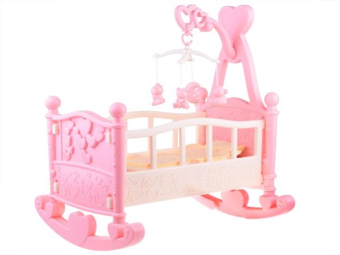 Duże łóżeczko kołyska dla lalki + karuzelka ZA4788