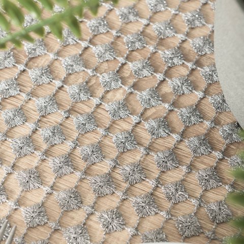 Bianca Obrus gipiurowy, kolor szary 005 z lurexem, rozmiar 140x220cm 061757/KSP/005/140220/1