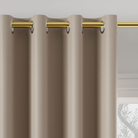 Zasłona gotowa typu blackout na przelotkach, szerokość 140cm x wysokość 250cm, kolor 218 jasny chłodny beżowy TD0015/ZGP/218/140