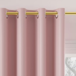 Zasłona gotowa typu blackout na przelotkach, szerokość 140cm x wysokość 250cm, kolor 794 pastelowy różowy TD0015/ZGP/794/140250/