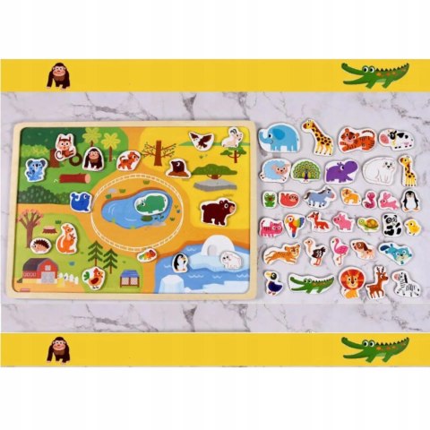 Układanka tablica puzzle magnetyczne zwierzęta MTF-C02