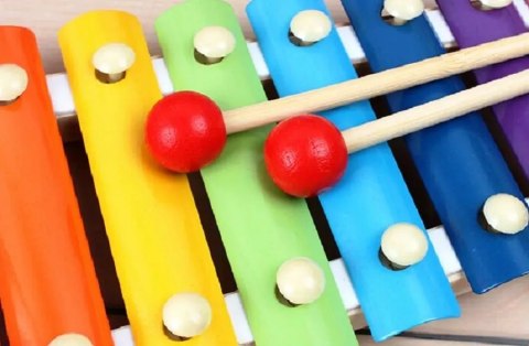 Cymbałki drewniane dla dziecka kolorowe edukacyjne