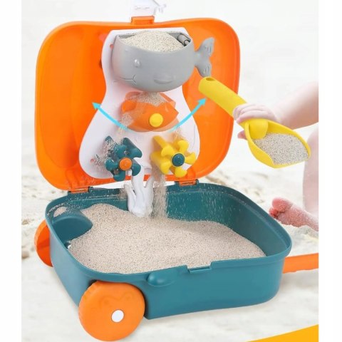 Duży zestaw do piasku walizka młyn konewka 936-348P