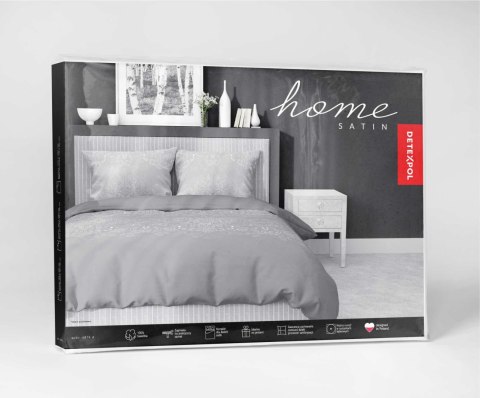 Pościel satynowa 180x200 Ornamenty szara 4816 A Home Satin 58