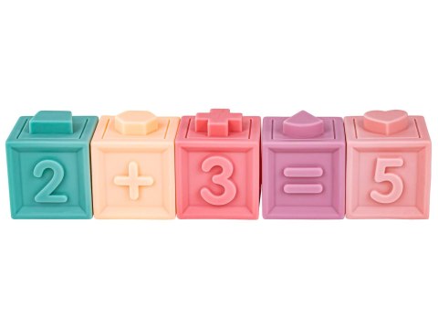 Edukacyjny zestaw klocków dla malucha, Miękkie Klocki, Cyferki, Figury geometryczne, Kształty 12 sztuk