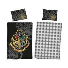 Pościel bawełniana 140x200 Harry Potter czarna HP 03 DC