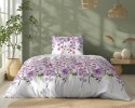 Pościel bawełniana 140x200 biała fioletowa kwiatki 5252 A Bawełna 48