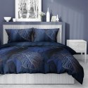 Pościel satynowa 180x200 4456 B granatowa złota liście Home Satin 126