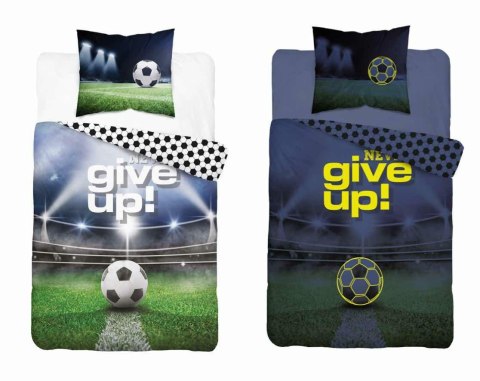 Pościel świecąca w ciemności 140x200 piłka nożna never give up 4640 A Fluo 10