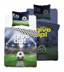 Pościel świecąca w ciemności 140x200 piłka nożna never give up 4640 A Fluo 10