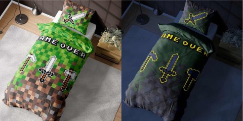 Pościel świecąca w ciemności 160x200 minecraft piksele 4577 A Fluo 10