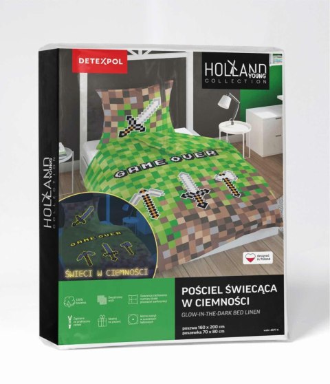 Pościel świecąca w ciemności 160x200 minecraft piksele 4577 A Fluo 10