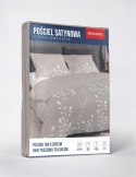 Pościel z mikrosatyny 160x200 beżowa biała liście 5346 A Micro 57