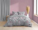 Pościel z mikrosatyny 160x200 miętowa ciemna szara różowa kwiaty 5350 A Micro 57