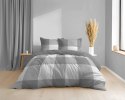Pościel z mikrosatyny 160x200 szara biała kratka 5343 A Micro 57