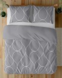 Pościel z mikrosatyny 160x200 szara ciemna biała geometria 5351 A Micro 57