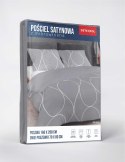 Pościel z mikrosatyny 160x200 szara ciemna biała geometria 5351 A Micro 57