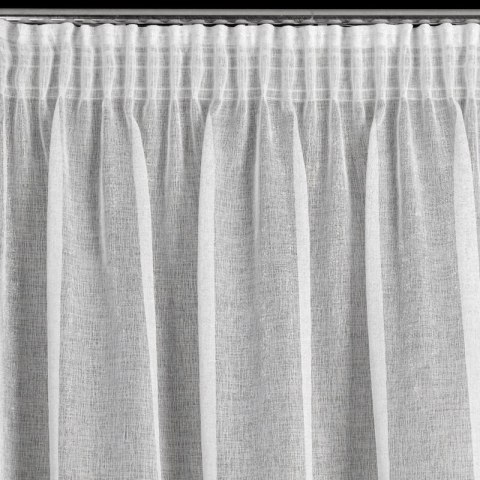 Firana 140x270 Lucila biała srebrna gotowa na taśmie Eurofirany