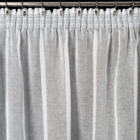 Firana 140x270 Lucila biała srebrna gotowa na taśmie Eurofirany