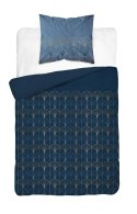 Pościel bawełniana 140x200 granatowa niebieska ciemna złota geometria 5244 A Bawełna 48