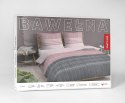 Pościel bawełniana 140x200 różowa grafitowa pudrowa pasy 5245 B Bawełna 48
