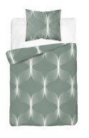 Pościel bawełniana 140x200 zielona biała geometria 5253 B Bawełna 48