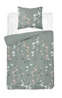 Pościel bawełniana 140x200 zielona ciemna biała kwiatki 5250 B Bawełna 48