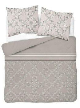 Pościel bawełniana 160x200 beżowa ciemna kremowa geometria 5251 B Bawełna 48