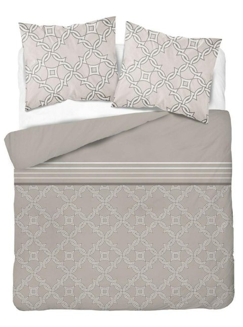 Pościel bawełniana 160x200 beżowa ciemna kremowa geometria 5251 B Bawełna 48