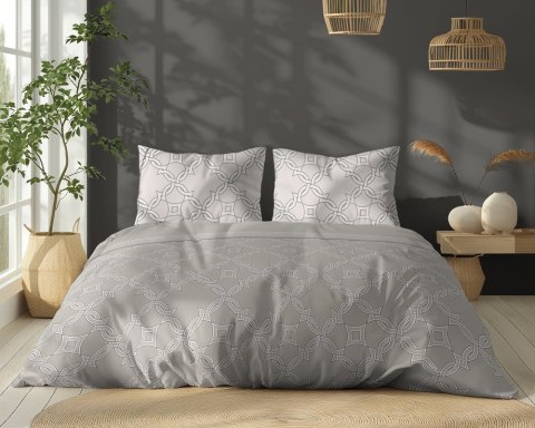 Pościel bawełniana 160x200 beżowa ciemna kremowa geometria 5251 B Bawełna 48