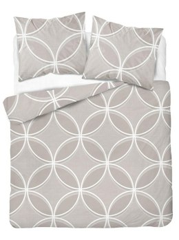 Pościel bawełniana 160x200 beżowa jasna biała geometria 5247 A Bawełna 48