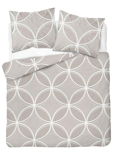 Pościel bawełniana 160x200 beżowa jasna biała geometria 5247 A Bawełna 48