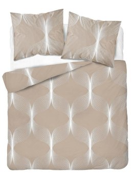 Pościel bawełniana 160x200 beżowa jasna biała geometria 5253 A Bawełna 48