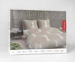 Pościel bawełniana 160x200 beżowa jasna biała geometria 5253 A Bawełna 48