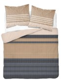 Pościel bawełniana 160x200 beżowa kremowa grafitowa pasy 5245 A Bawełna 48