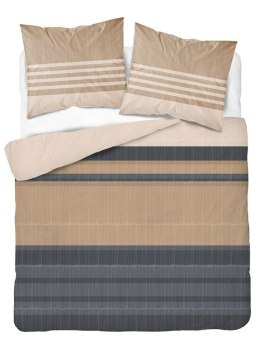 Pościel bawełniana 160x200 beżowa kremowa grafitowa pasy 5245 A Bawełna 48