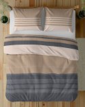 Pościel bawełniana 160x200 beżowa kremowa grafitowa pasy 5245 A Bawełna 48