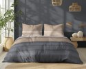 Pościel bawełniana 160x200 beżowa kremowa grafitowa pasy 5245 A Bawełna 48