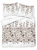 Pościel bawełniana 160x200 biała beżowa ciemna kwiatki 5252 B Bawełna 48
