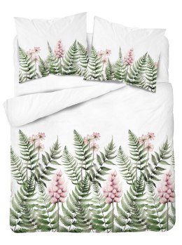 Pościel bawełniana 160x200 biała zielona paprocie kwiaty 5248 A Bawełna 48